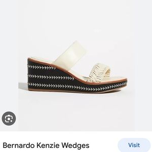 Anthropologie Bernardo cream, white, brown wedges sandals 6.5 New w/out tags